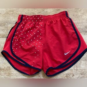 Nike Dri Fit Tempo Women’s Sz‎ XS Red/Navy Star Print Running Shorts